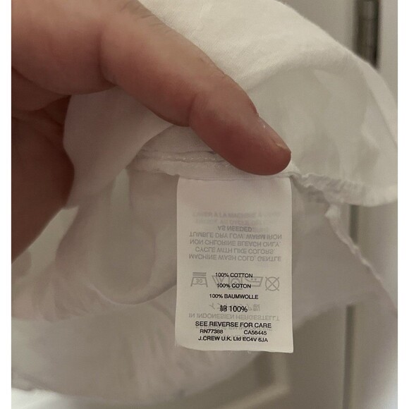 J Crew Womens Airy Popover Shirt White Gauzy V Neck Ruffle Pocket L - Picture 9 of 9